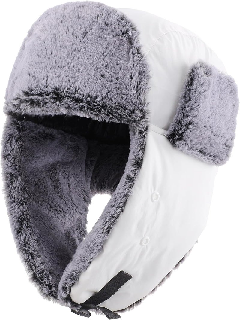 Connectyle Trapper Hat for Men Women Faux Fur Trooper Trapper Winter Hat with Ear Flaps Waterproof Ushanka Hunting Hats - Image 2